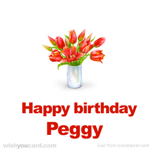 happy birthday Peggy bouquet card