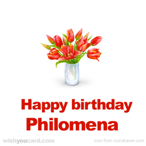 happy birthday Philomena bouquet card