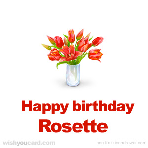 happy birthday Rosette bouquet card