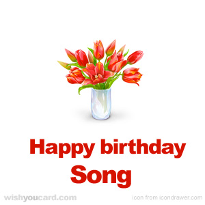 happy birthday Song bouquet card