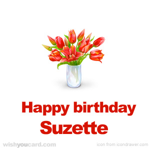 happy birthday Suzette bouquet card