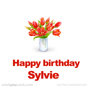 happy birthday Sylvie bouquet card