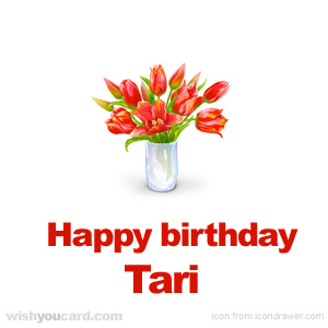 happy birthday Tari bouquet card