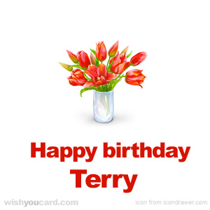 happy birthday Terry bouquet card