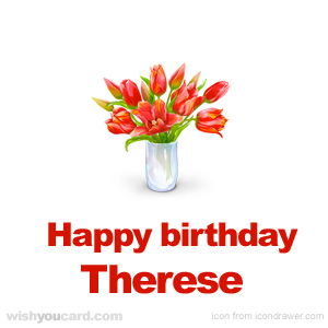 happy birthday Therese bouquet card