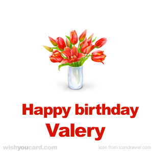 happy birthday Valery bouquet card