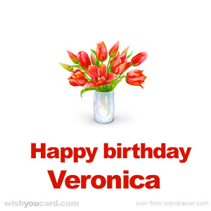 happy birthday Veronica bouquet card