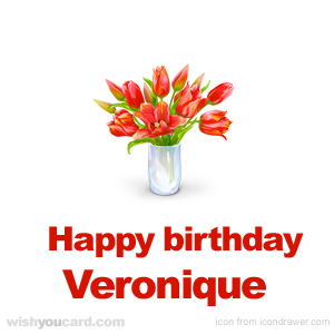happy birthday Veronique bouquet card