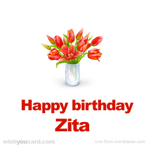happy birthday Zita bouquet card