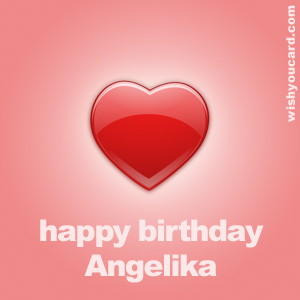 happy birthday Angelika heart card