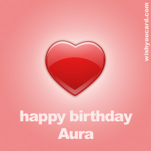 happy birthday Aura heart card
