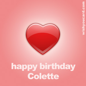 happy birthday Colette heart card