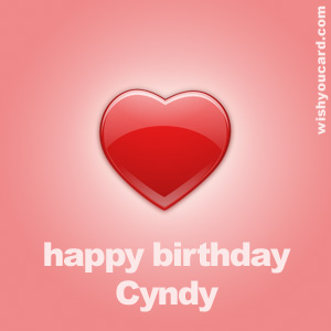happy birthday Cyndy heart card