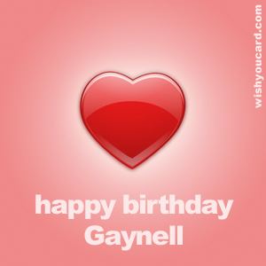 happy birthday Gaynell heart card