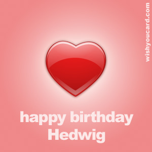 happy birthday Hedwig heart card