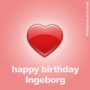 happy birthday Ingeborg heart card