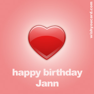 happy birthday Jann heart card