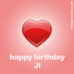 happy birthday Ji heart card