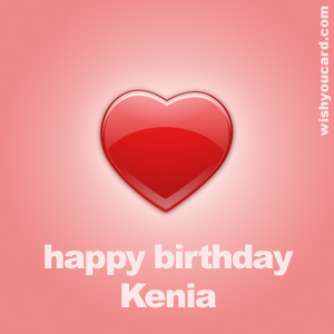 happy birthday Kenia heart card