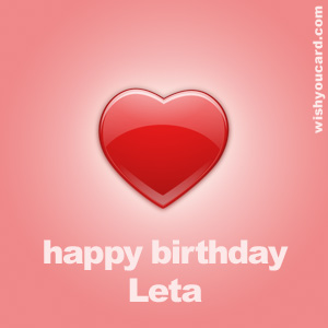happy birthday Leta heart card