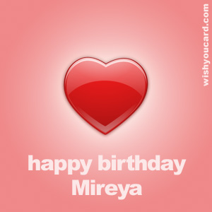happy birthday Mireya heart card