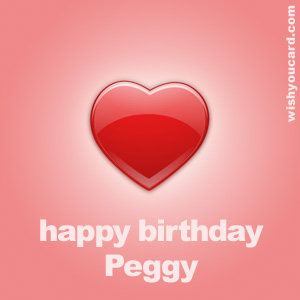 happy birthday Peggy heart card