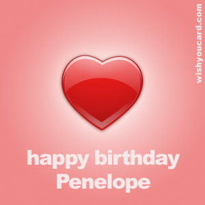 happy birthday Penelope heart card