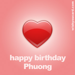 happy birthday Phuong heart card