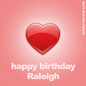 happy birthday Raleigh heart card