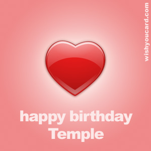 happy birthday Temple heart card