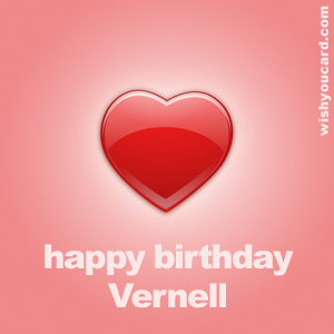 happy birthday Vernell heart card