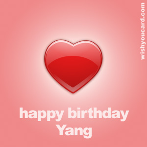 happy birthday Yang heart card