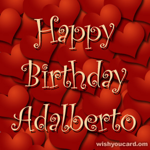 happy birthday Adalberto hearts card