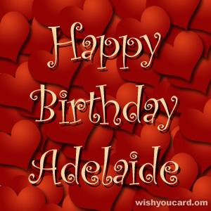 happy birthday Adelaide hearts card