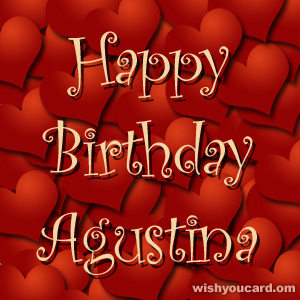 happy birthday Agustina hearts card