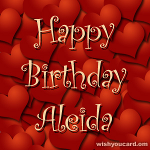 happy birthday Aleida hearts card