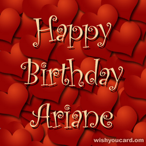 happy birthday Ariane hearts card