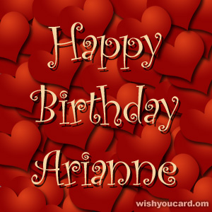 happy birthday Arianne hearts card