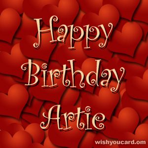 happy birthday Artie hearts card