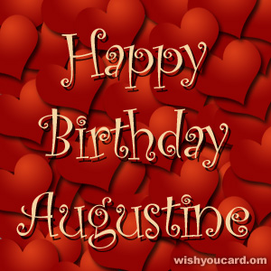 happy birthday Augustine hearts card
