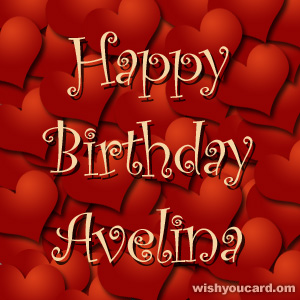 happy birthday Avelina hearts card