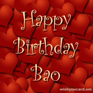 happy birthday Bao hearts card