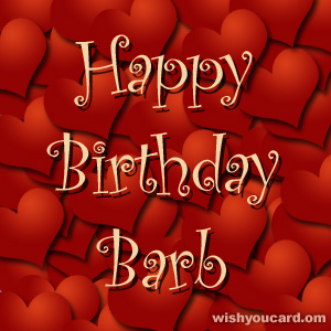 happy birthday Barb hearts card