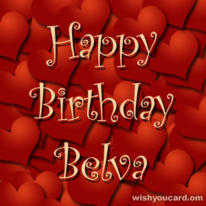 happy birthday Belva hearts card