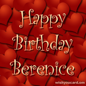 happy birthday Berenice hearts card