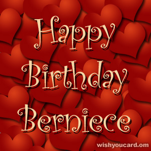 happy birthday Berniece hearts card
