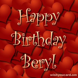 happy birthday Beryl hearts card