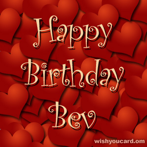 happy birthday Bev hearts card