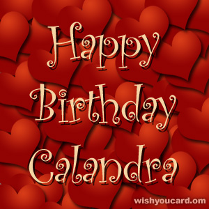 happy birthday Calandra hearts card