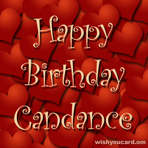 happy birthday Candance hearts card